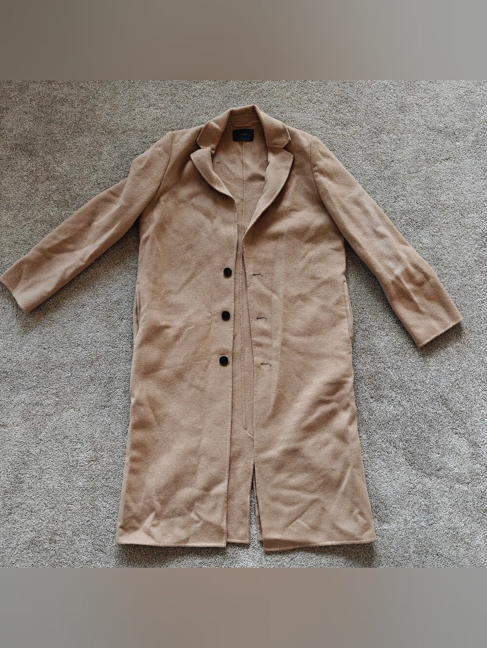 OAK + FORT Camel Wool Blend Long Overcoat Coat Men's XS/TP